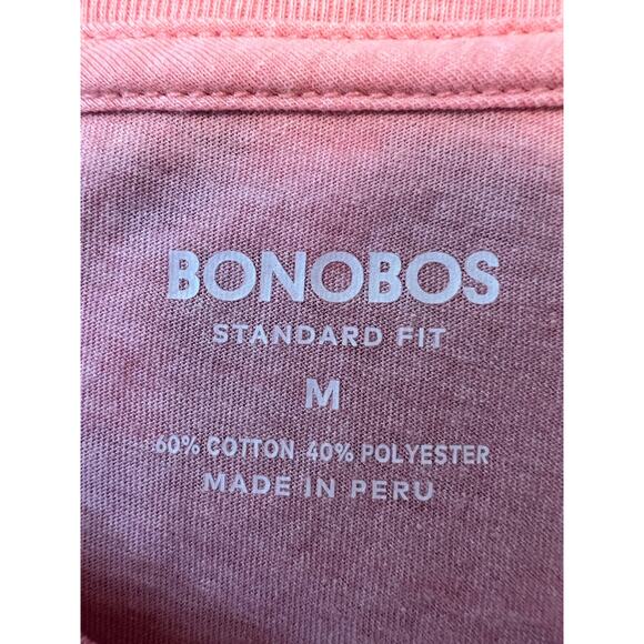 Bonobos Men’s Flamingo Pink V-Neck Casual Standard Fit T-Shirt Size: Medium - Picture 4 of 5